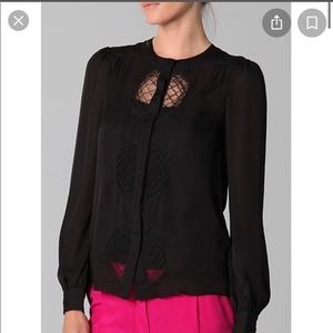 NWT DIANE von FURSTENBERG Billow Lace Top